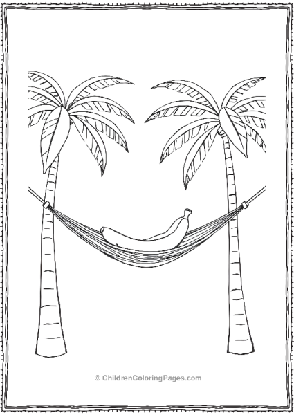 Banana Relaxing In A Hammock Between Palm Trees Free PDF Printable