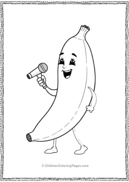 Banana Singer With Microphone Free PDF Printable