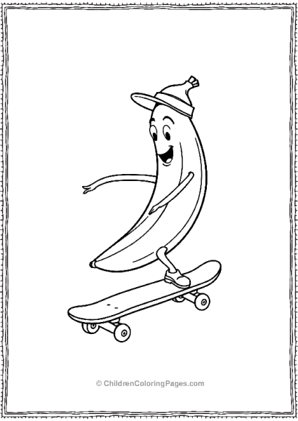 Banana Skater With A Hat Free PDF Printable