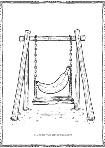 Banana Swinging On A Swing Set Free PDF Printable