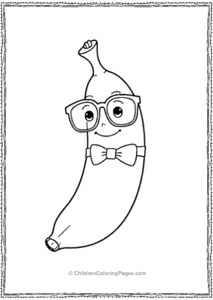 Banana With Glasses And Bow Tie Free PDF Printable