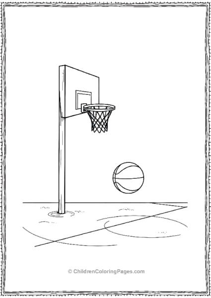 Basketball Bouncing Near A Hoop Free PDF Printable