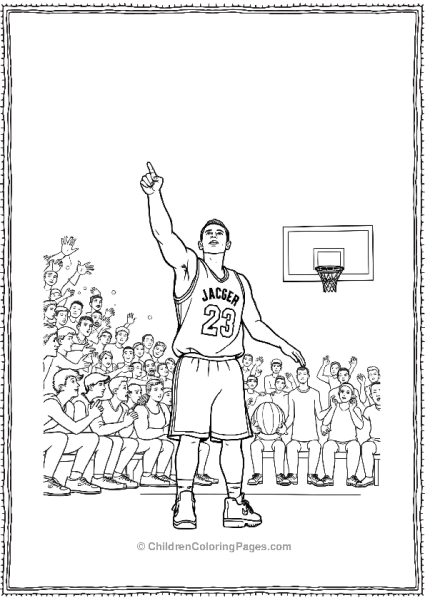 Basketball Player Celebrates With Fans Free PDF Printable