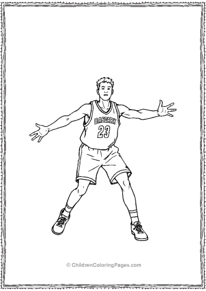 Basketball Player Defending Free PDF Printable