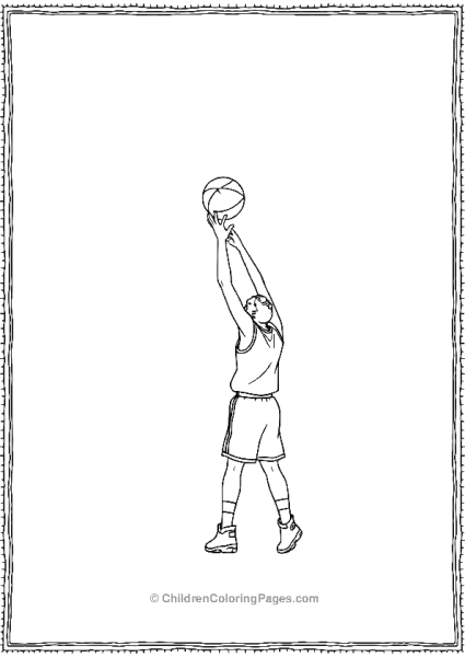 Basketball Player Shooting A Long Range Three Pointer Free PDF Printable