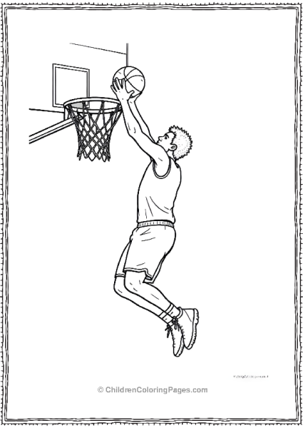 Basketball Player Slam Dunk Free PDF Printable