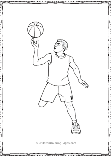 Basketball Player Spinning Ball Free PDF Printable