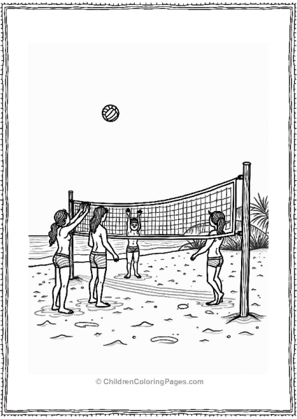 Beach Volleyball And Barbecue Fun Free PDF Printable