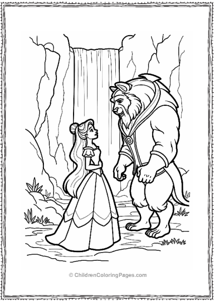 Beauty And The Beast At A Hidden Waterfall Free PDF Printable