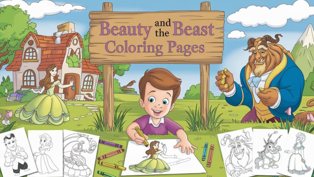 Beauty And The Beast Coloring Pages - Download Free Pdfs For Kids👧🐻🏰 