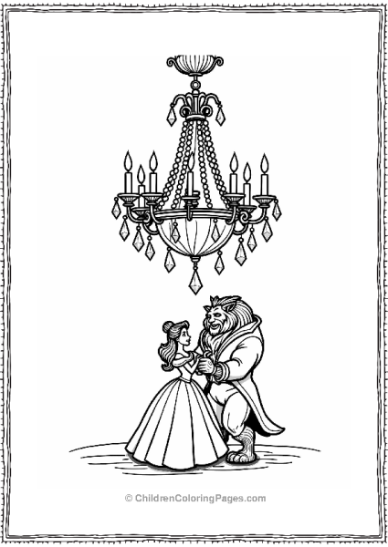 Beauty And The Beast Dancing Under Chandelier Free PDF Printable