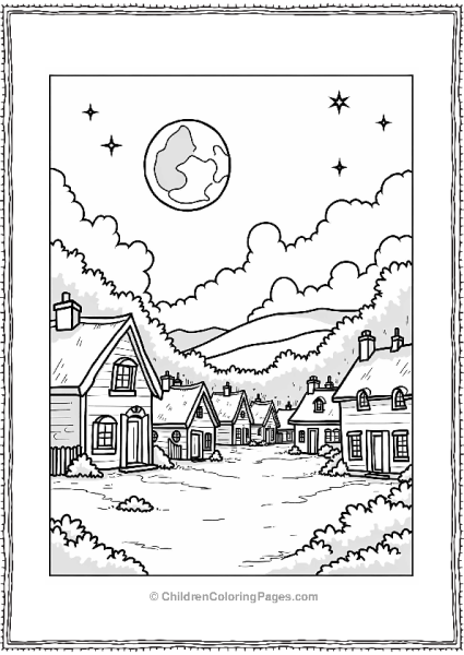 Beauty And The Beast Serene Village Night Free PDF Printable