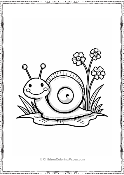 Beauty And The Beast Snail On A Flower Petal Free PDF Printable