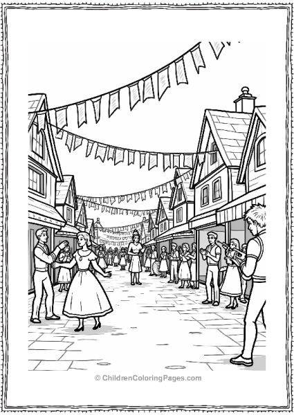 Beauty And The Beast Village Festival Scene Free PDF Printable