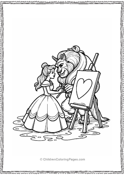 Belle And The Beast Creating Art Together Free PDF Printable