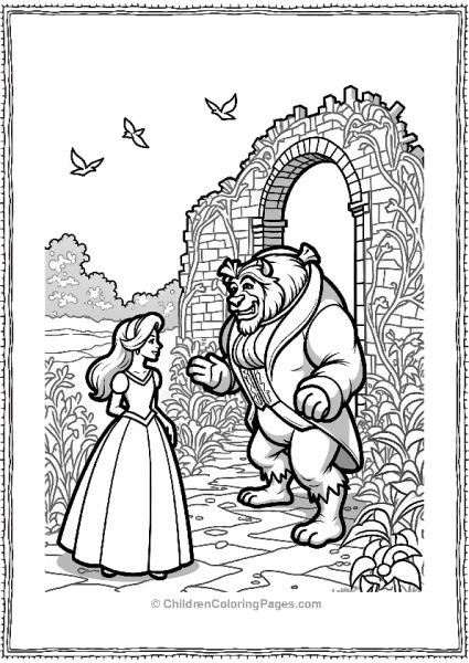 Belle And The Beast In A Castle Ruin Free PDF Printable