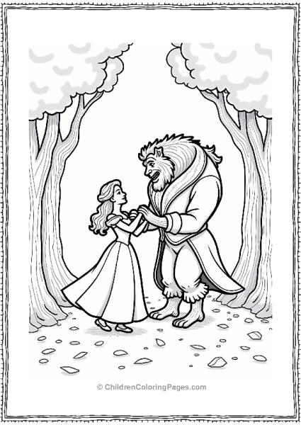 Belle Dancing With The Beast In The Forest Free PDF Printable