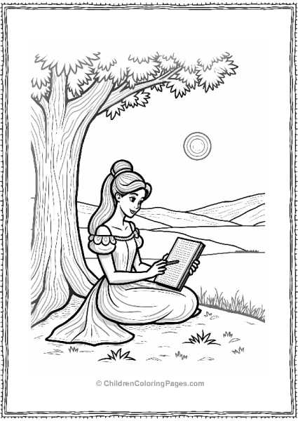 Belle Drawing Under A Tree Free PDF Printable