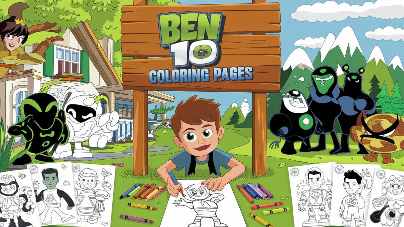 Ben 10 Coloring Pages – Free PDFs For Kids 👽✨