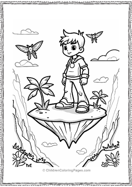 Ben 10 On A Floating Island Free PDF Printable