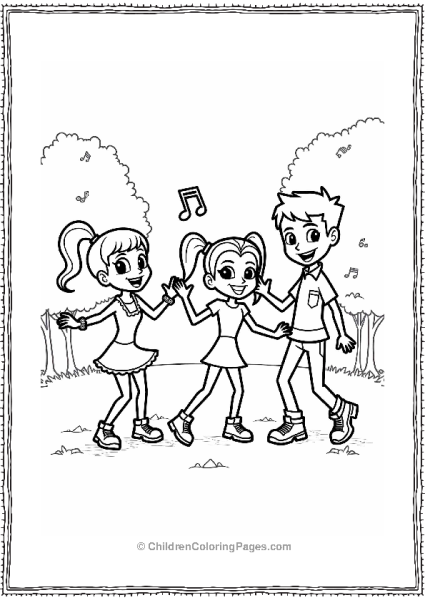 Ben 10 Trio Dancing In The Park Free PDF Printable