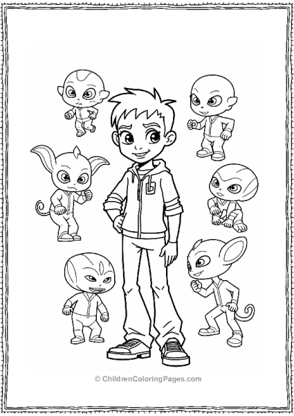 Ben 10 With Colorful Aliens Free PDF Printable