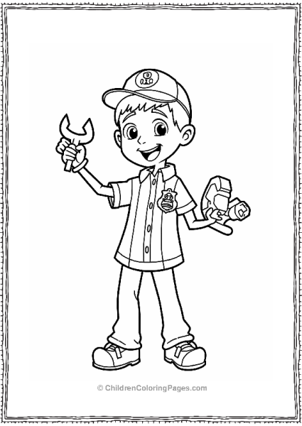 Ben 10 With Plumber’s Badge And Gadgets Free PDF Printable