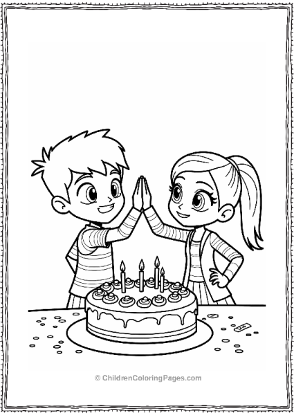 Ben And Gwen Celebrating With Cake Free PDF Printable