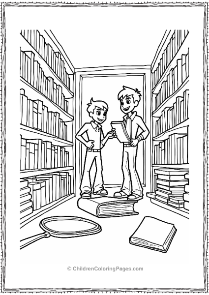 Ben And Gwen In The Library Free PDF Printable