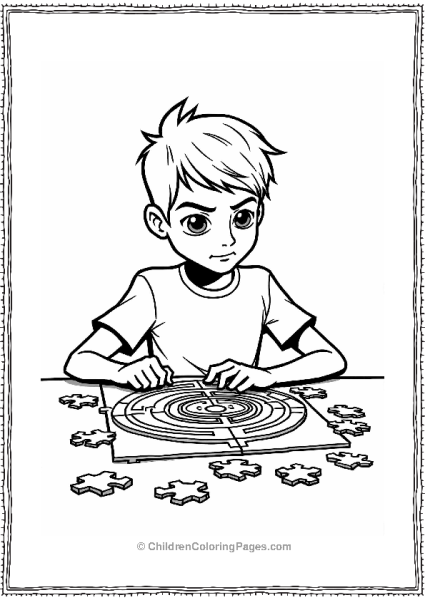 Ben Solving An Omnitrix Puzzle Free PDF Printable