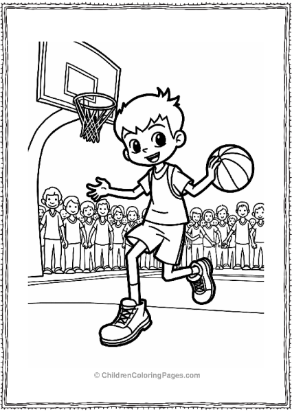 Ben Tennyson Dribbling A Basketball Free PDF Printable