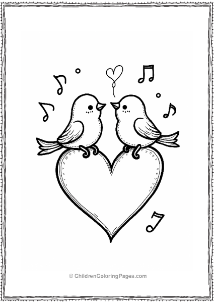 Birds Sitting On A Heart Free PDF Printable