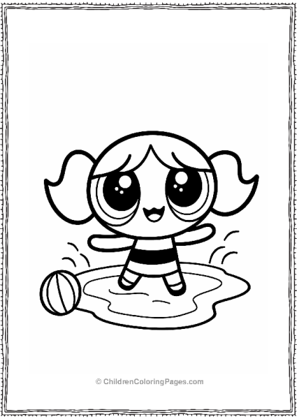 Blossom Swimming In A Pool Cartoon Network Free PDF Printable