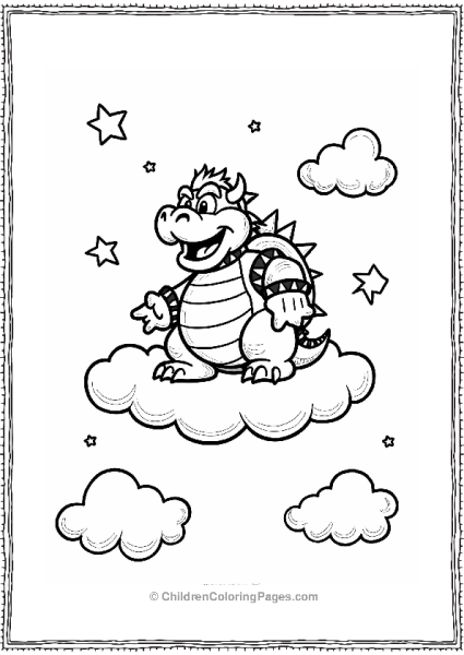 Bowser Floating In The Sky Free PDF Printable