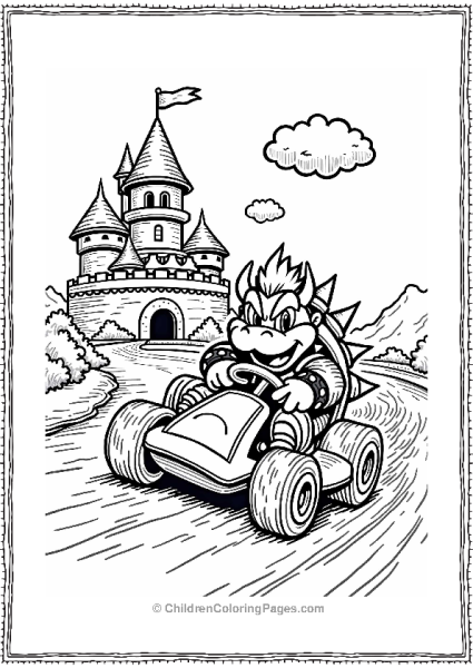 Bowser In His Fast Go Kart Free PDF Printable