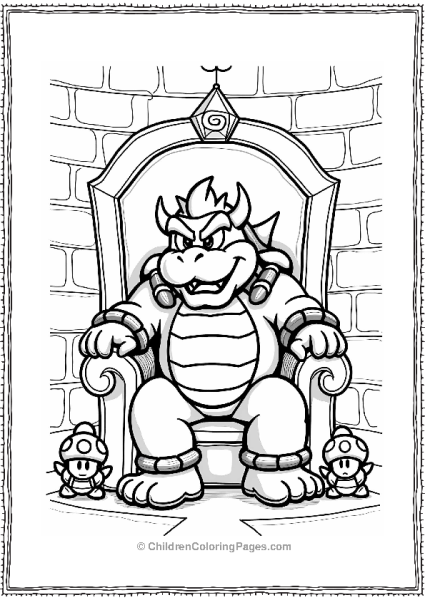 Bowser In His Throne Room Free PDF Printable