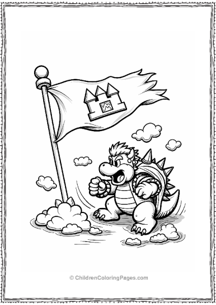 Bowser’s Castle Flag Waving Free PDF Printable