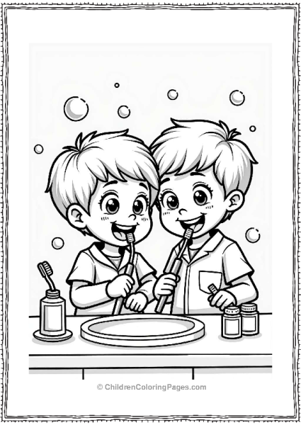 Brushing Teeth With Friends Free PDF Printable