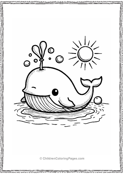 Bubblegum Whale Blowing Candy Bubbles Free PDF Printable