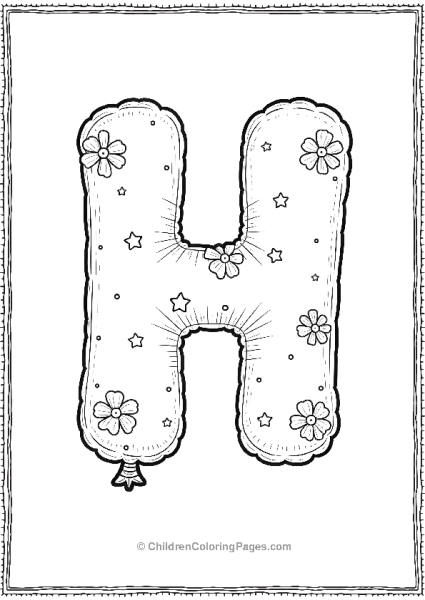 Bubbly Balloon Letter H Free PDF Printable