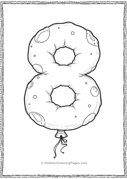 Bubbly Number Eight Balloon Free PDF Printable