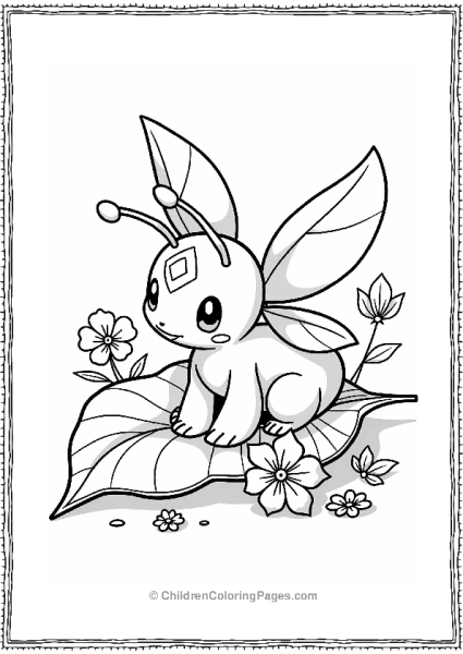 Bug Pokémon On A Leaf Free PDF Printable