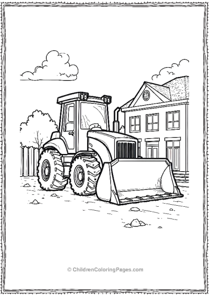 Bulldozer Assisting In Building A New School Free PDF Printable