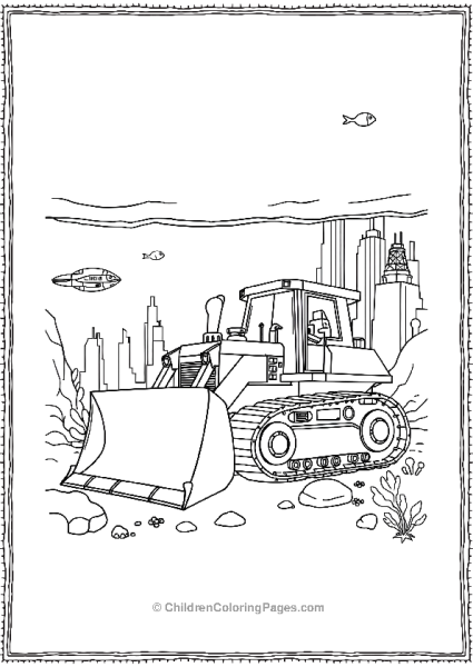 Bulldozer Building Underwater Cities Free PDF Printable