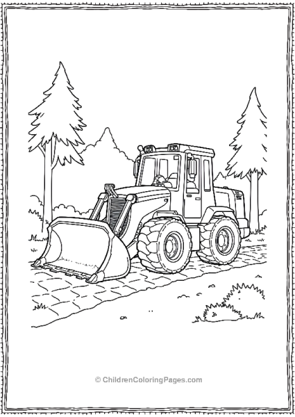 Bulldozer Clearing A Forest Path Free PDF Printable