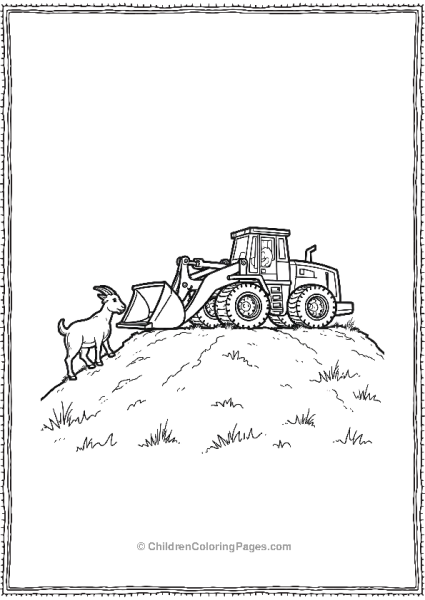 Bulldozer Clearing A Small Hill For Goats Free PDF Printable