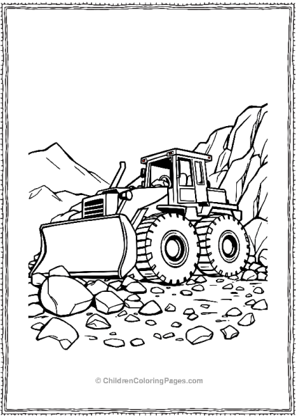 Bulldozer Clearing Boulders Free PDF Printable