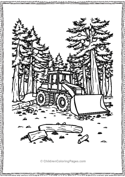 Bulldozer Clearing Fallen Trees Free PDF Printable