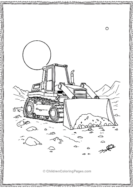 Bulldozer Clearing Land On A Distant Planet Scaled Free PDF Printable