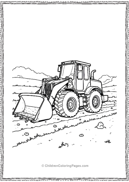 Bulldozer Clearing Rocks From A Field Free PDF Printable